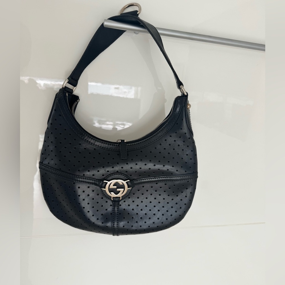 Authentic Gucci Handbag Interlocking G Punching L… - image 1